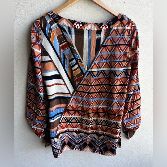 Chico’s Tribal Tie-Sleeve Top - Picture 10 of 10